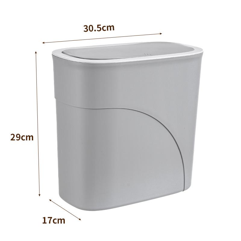 High-Value Slim Flip-Top Trash Can for Bathroom or Kitchen