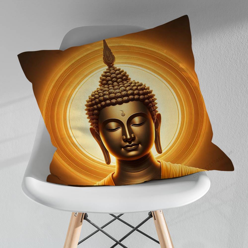 Cartoon Art Buddha Belief Pillow Case For 30x30cm45x45cm55x55cm For Home Bedroom Decoration And Protector