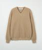 NODU V-Neck Waffle Essential Knit [Beige]