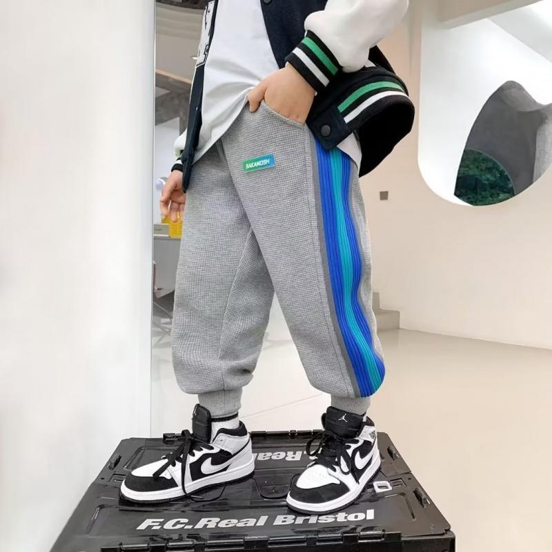 

Детские брюки для бега для мальчиков с эластичной резинкой на талии, повседневные брюки для бега для детей 5-15 лет, брюки для маленьких мальчиков, дышащие полосатые брюки с карманами