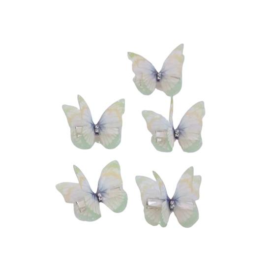 Yousheng 5 Stück Mädchen Schmetterlinge Dekor Haarnadeln Doppelseitiges 3D Schmetterlingsdesign Haarspangen Rutschfestes Design Haarnadeln Haarstyling-Werkzeug