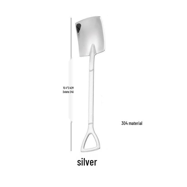 304 Stainless Steel Shovel and Rake Dessert Spoon Set for Kids