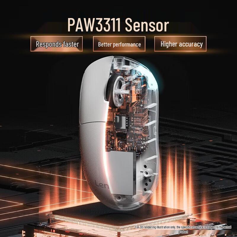 Lenovo GM11WS Tri-Mode Wireless RGB Gaming Mouse