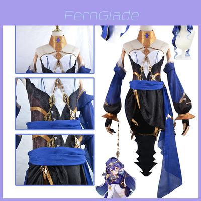 Gorgeous Genshin Impact Layla Cosplay Costume Wig Shoes For Adults Halloween Carnival Party