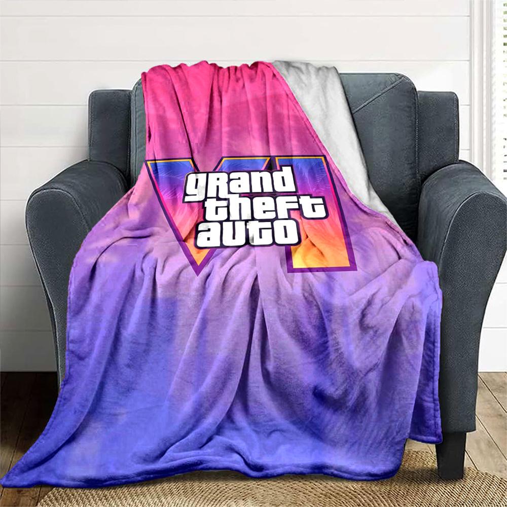 Grand Theft Auto Decke Weich & Gemütlich Großartig für Sofa Sessel Büro für Alle Jahreszeiten Verspieltes Design Perfektes Geschenk für Verwandte und Freunde