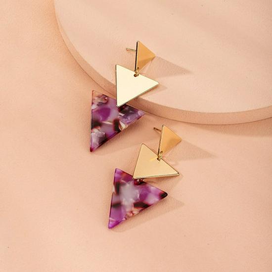 Trendy Women s Acetate Plate Stud Earrings: Versatile Japanese-Korean Street Fashion