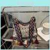 Bohemian Tassel Tote Bag With Polyester Interior For Casual Outings
