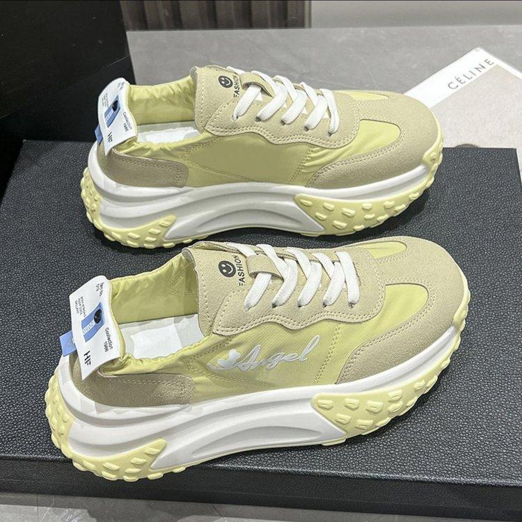 

Осенние новые женские туфли на платформе Muffin, подходящие по цвету модные неуклюжие кроссовки, женские повседневные кроссовки, увеличивающие рост 40