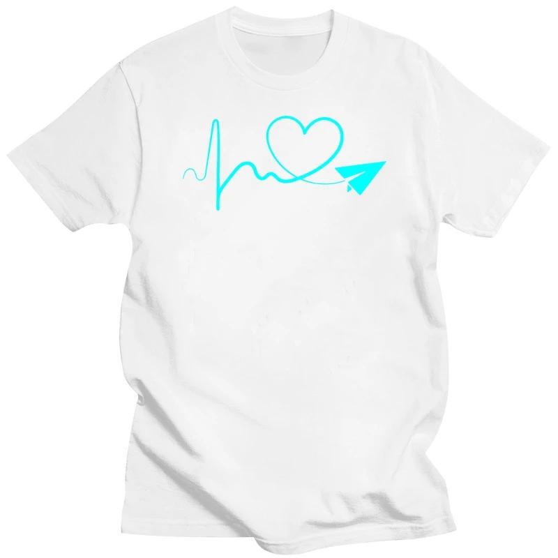 

Брендовая одежда Heartbeat Plane Love Print Funny T Shirt Футболка мужская с коротким рукавом Camiseta Luminous T Shirt Ropa Hombre XXXXXL серый