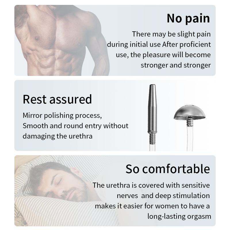 New Horse Eye Catheter Hollow Dilator Man Penis Stimulation Plug Insert Urethra Metal Flower Shower Stick Pulling Gay Sounding