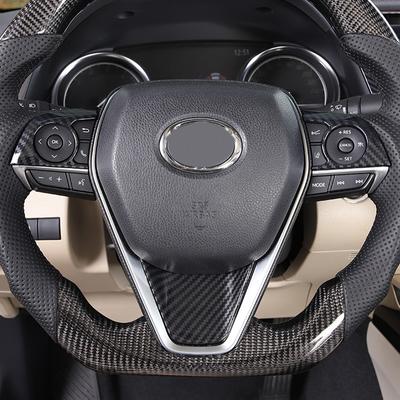 Car Interior For Toyota Camry 2018 Carbon Fiber Steering Wheel Button Decorative Cover Accessories Car