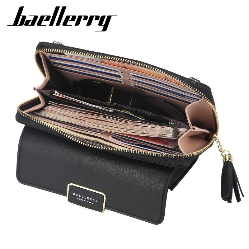 Pu Leather Long Wallet For Women With Zipper And Card Slots For Daily Use