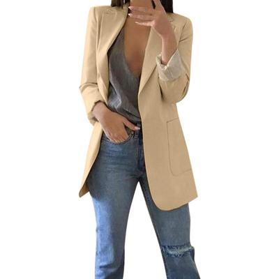 1 veste décontractée à poches zippées pour femme avec blazer floral vintage