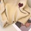 Lazy Style Retro Heart Embroidery Sweater for Women Spring Autumn Autumn Winter Gentle Style Loose Long Sleeve Knitwear