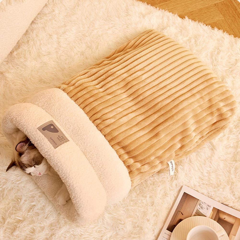 Cat Warm Sleeping Bag Soft Comfortable Shaggy Breathable Cat Bed Washable Adorable Cat Accessories Pet Supplies For Winter