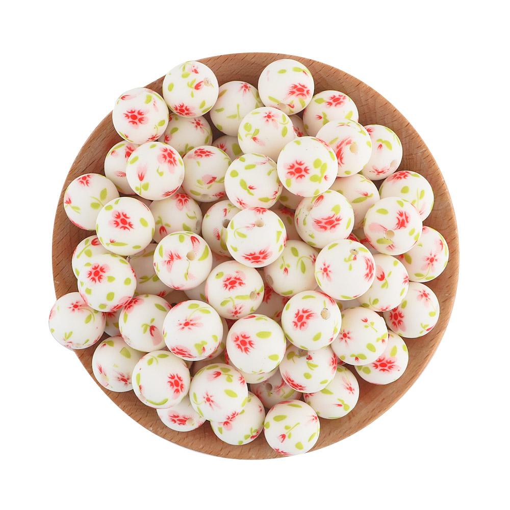 5Pcs 15mm Round Leopard Silicone Printed Beads For Jewelry Making DIY Keychain Necklace Bracelet Jewelry Accessories