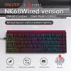 NK68 Schwarze Contour Mechanische Tastatur Lila RGB-Streifen 60% Für Gamer