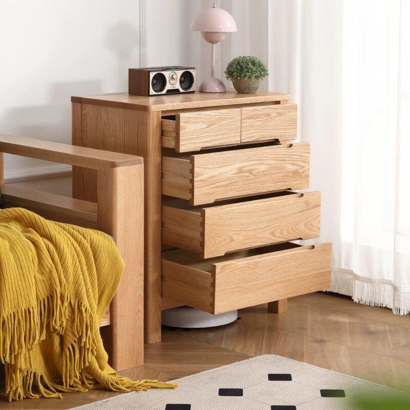 Modern Oak Chest of Drawers with 5 Drawers