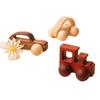 Walnut Wood Mini Colorful Car, Children Early Education Educational Wooden Building Block Toy, Infant Toddler Push Cart