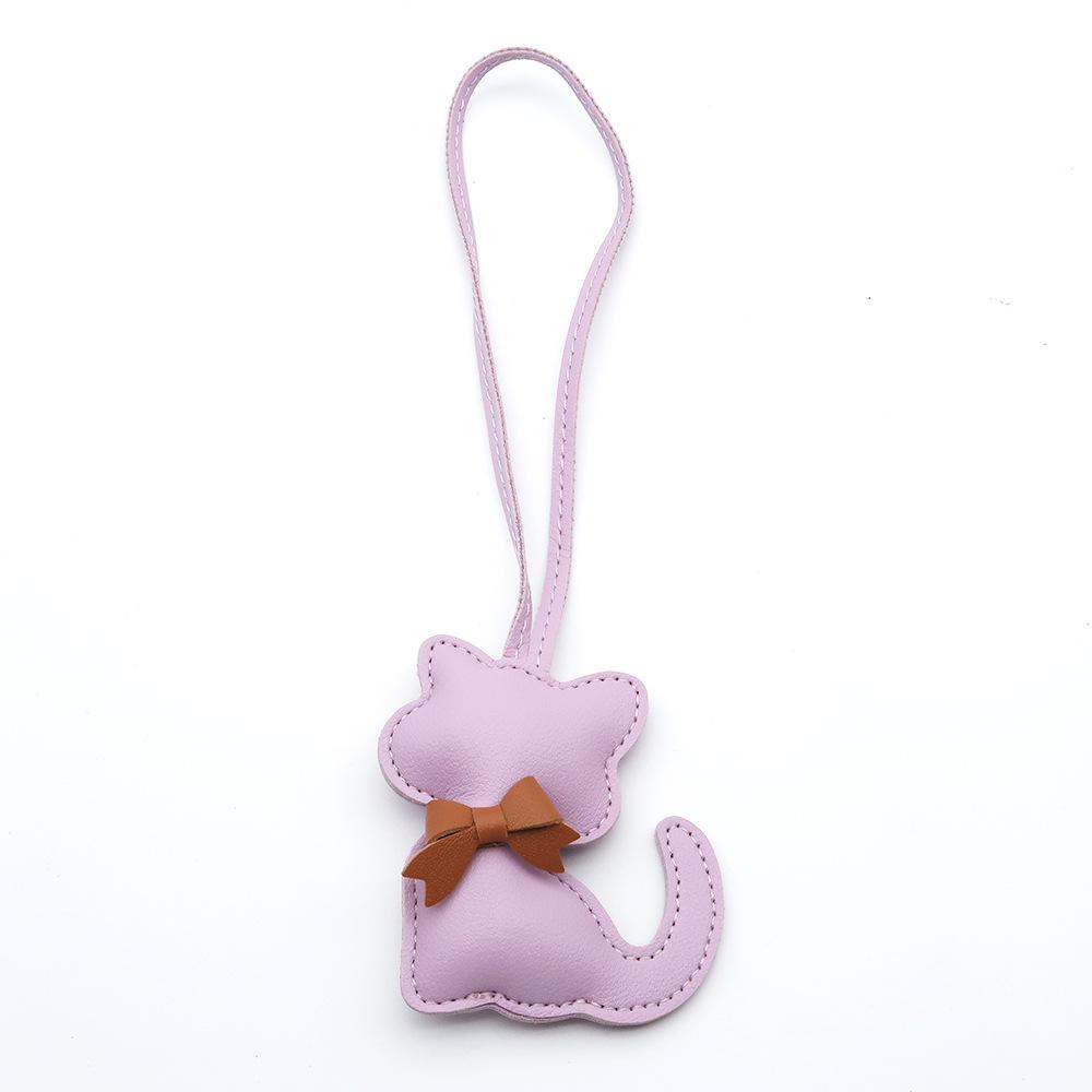 New PU Leather Kitten Bag Pendant Bow Cute Cartoon Animal Kitten Female Bag Pendant Small Gift