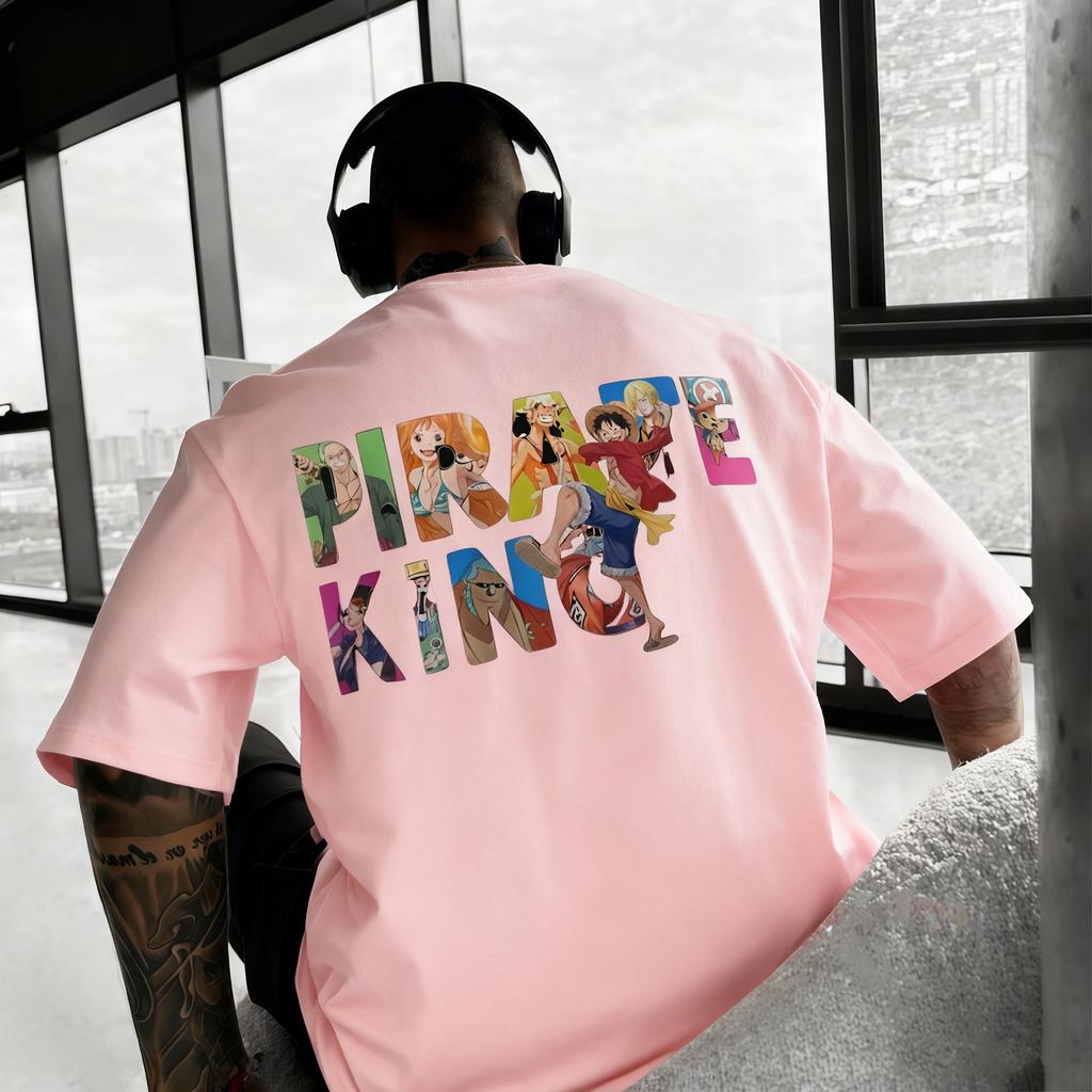 One Piece Unisexs Tshirt Monkey D Luffy Pirate King Anime Tee Summer Spring Boys Simple Short Sleeves Parentchild Outfits