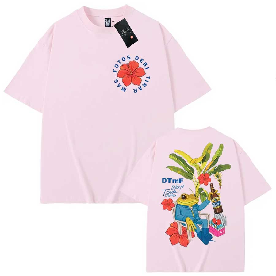 Bad Bunny Tag T-Shirt Für Unisex Unisex Debi Tirar Mas Fotos Dtmf Tour 100% Baumwolle T-Shirts Oversized Kinder Oberteile Khaki Bb23