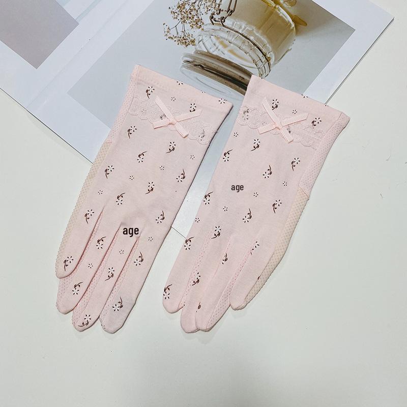 Women s Summer UV Protection Non-slip Breathable Touchscreen Gloves for Driving & Cycling розовый