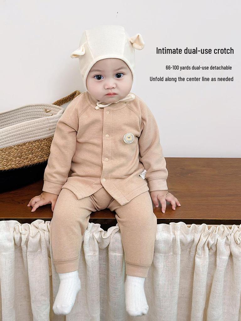 Baby Thermal Pajama Set: Two-Piece with Front Button and High-Waist Pants