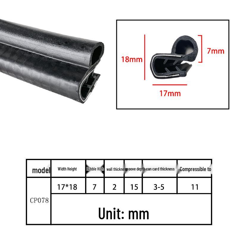 High-Temperature Resistant U-Shaped Rubber Sealing Strip for Dustproofing Electrical Cabinets and Car Doors