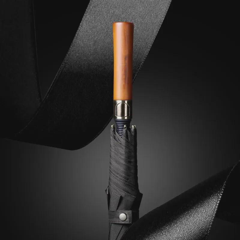 Custom Logo Wooden Handle Golf Umbrella - Men’s Business Gift