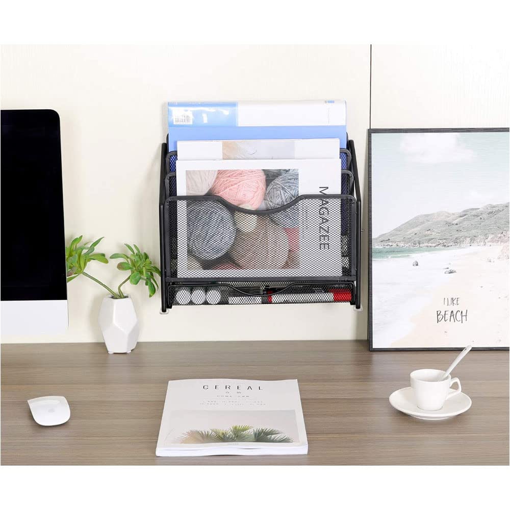 Desktop Storage Rack File Rack Multifunctional Wall Mounted Document Rack Document Tray Rack A4 File Rack Desk Top Shelf Holder Shelf Holder