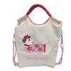 High round embroidered shopping bag, nylon waterproof tote bag, environmentally friendly folding portable shoulder bag.