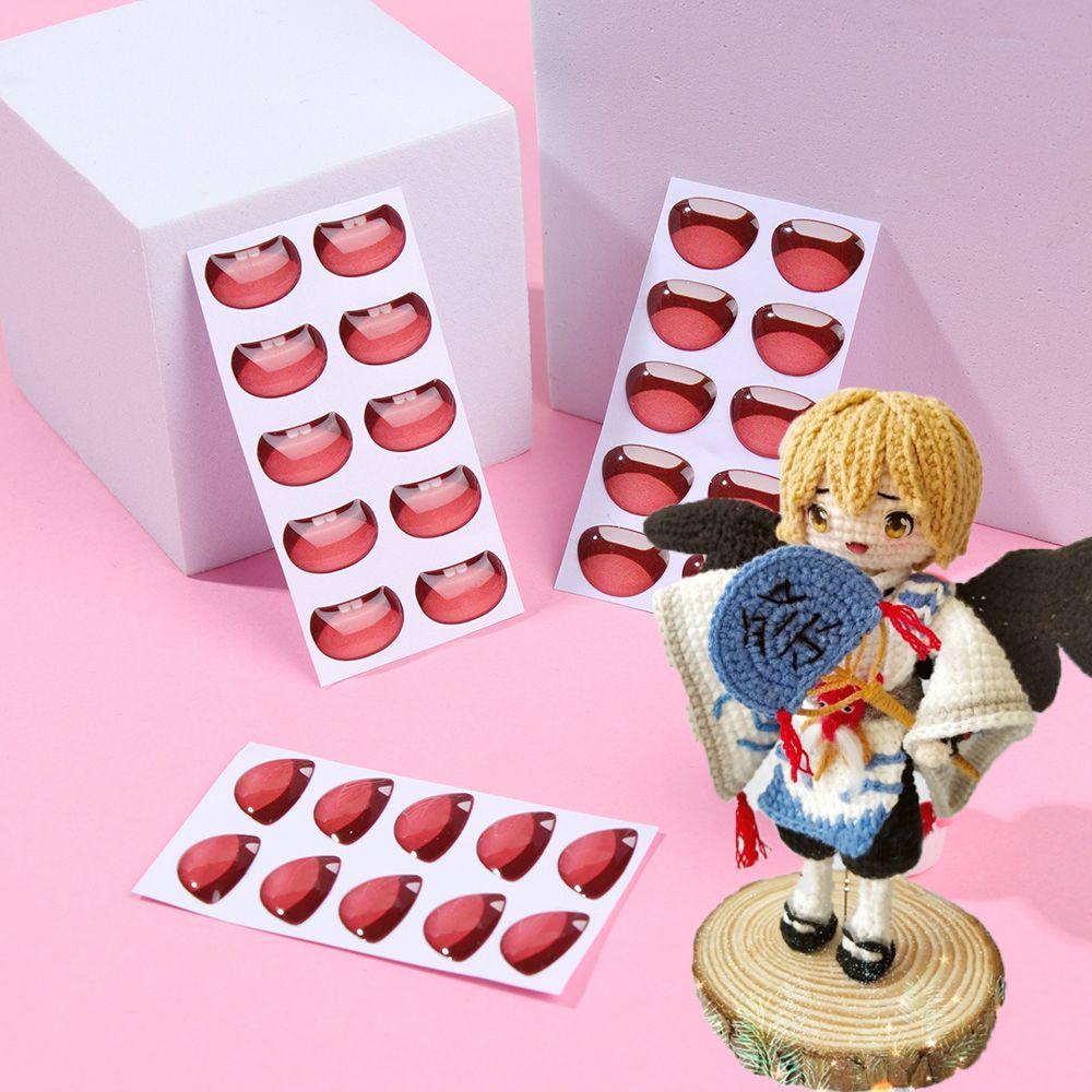 styles Decals cute MouthChips Paper Face Organ Paster Cartoon Mouth Stickers Anime Figurine Doll