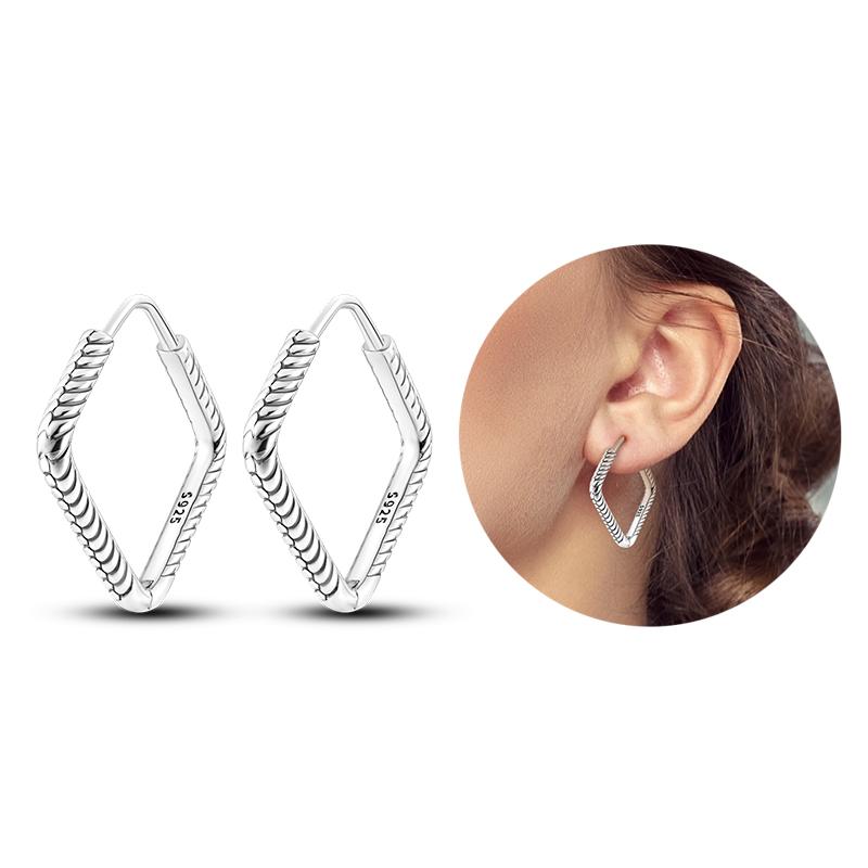 Silver 925 Heart CZ Cubic Zircon Round Daisy Flower Trio Stud Earrings for Women Silver S925 Original Fashion Jewelry