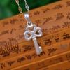 Sterling Silver Heart Key Pendant Necklace - Fashion Jewelry Charm for Girls