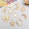 KC Gold Star Moon Sun Pendant Charm for DIY Bracelet Jewelry