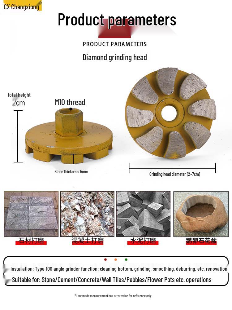Diamond Stone Grinding Disc for Angle Grinders - Ideal for Cleaning, Shaping, and Leveling Surfaces