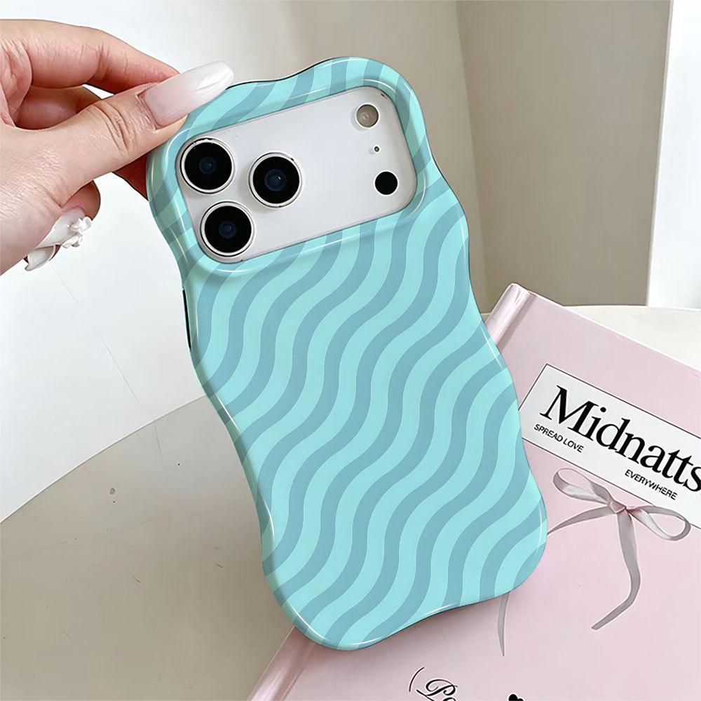 Summer limited candy color irregular wavy pattern mobile phone case iPhone16PROMAX anti-drop protective case