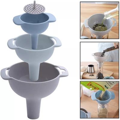 4 pezzi/set imbuti set imbuto colino olio acqua spezie vino fiaschetta portatile PP filtro in plastica utensili da cucina