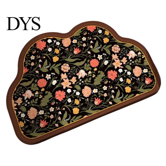 Light Luxury Home Decor Rug Retro Floral Bath Mat, Non-slip Super Absorbent Bathroom Rug, Diatomaceous Earth Quick-drying for Front Door Washable Sink