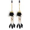 1 Pair Feather Metal Bells Nipple Clamps SM Nipple Ring Flirting Teasing Sex Toys Bondage Kit Slave Bdsm Girl Exotic Accessories