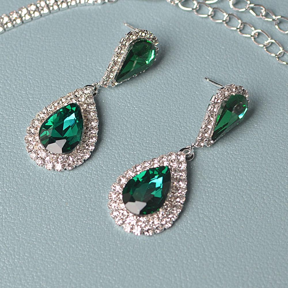 Geometrický křišťálový náhrdelník s kapkou vody a sada šperků