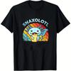 Boys Crew Neck Short Sleeve T-Shirt with Cartoon Blue Axolotl Print