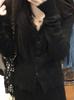 Women's Knitted V-Neck Lace Trim Top - Autumn/Winter Style, Chic and Youthful Layerable Piece