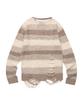THEVINYLHOUSE Grunge Stripe Sweater Brown