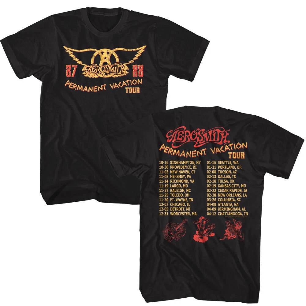 Aerosmith Permanent Vacation Tour 87-88 Men s T Shirt Rock Concert Album L