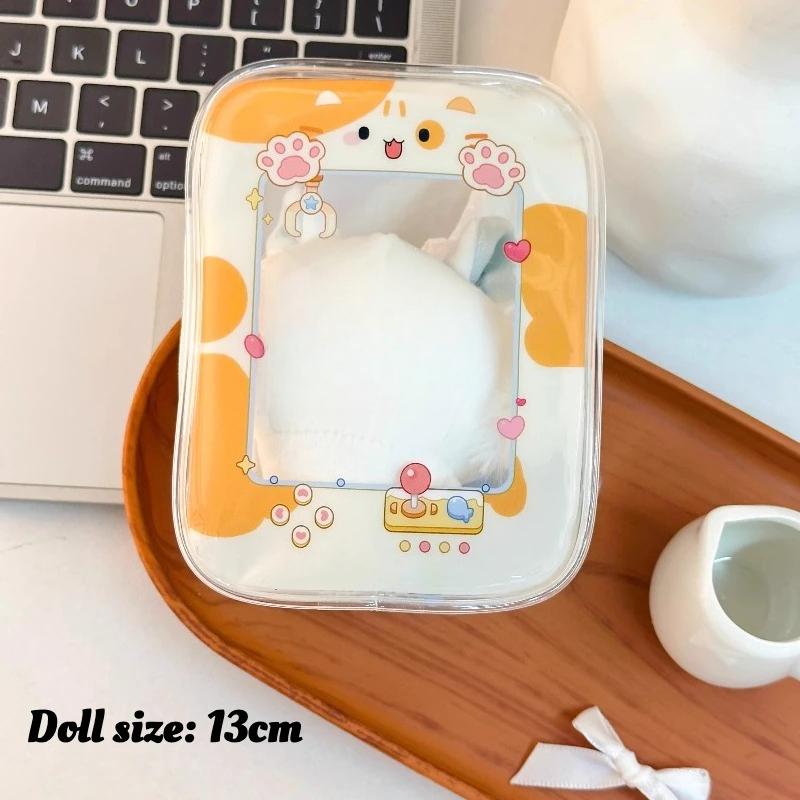 Original Animal Transparent PVC Doll Storage Bags for 13 20cm Plush Doll Kawaii Claw Machine Shaped Storage Bag with Lanyard New