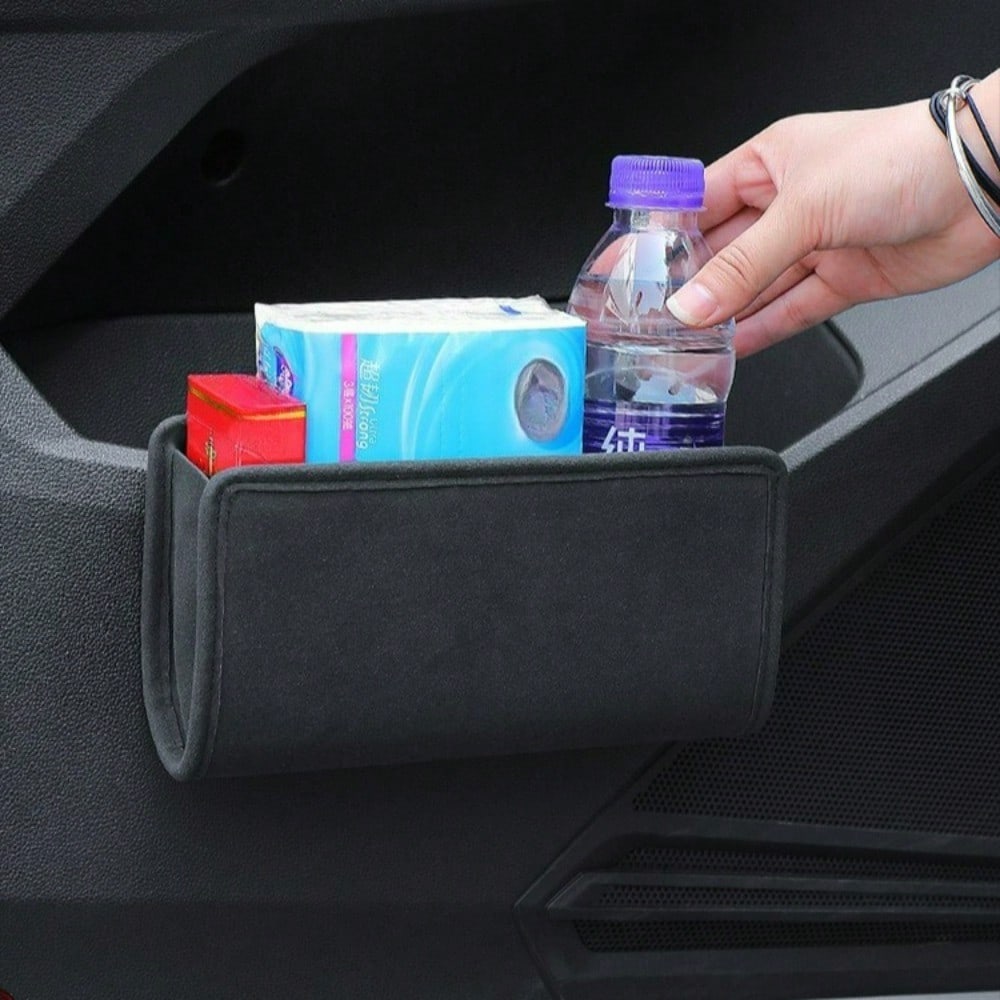Car door storage, car seat back hanging storage box, multi-functional folding storage box, car trash can