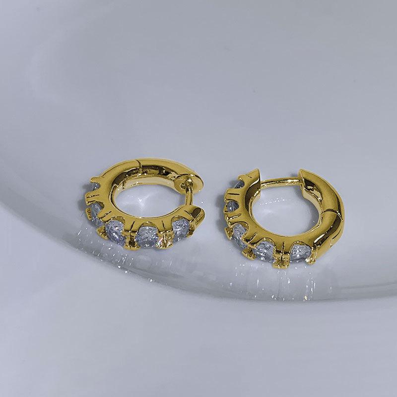 Elegant Geometric Diamond Earrings: Colorful, Fashionable, Lightweight, Luxury Needle Style