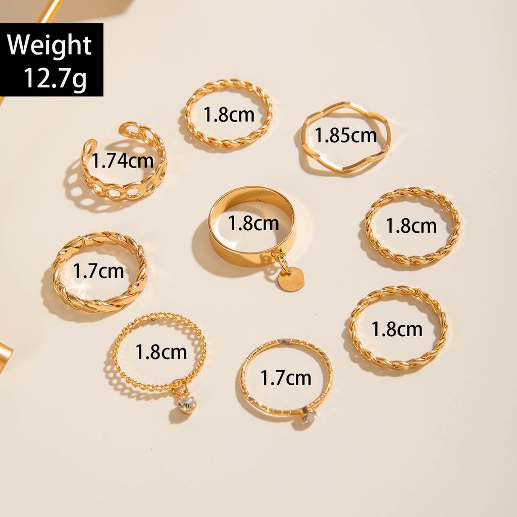 Nová Móda Všestranný List Láska Prsten Set Personalizovaný Geometrický Stohovatelný Kloubový Prsten Vícedílný Set